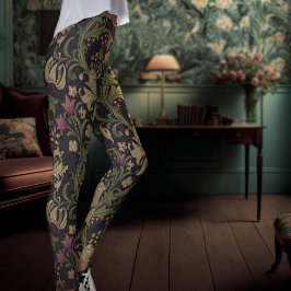 Legging William Morris Ouro Lily Art Nouveau Floral