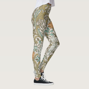 Legging William Morris Ouro Lily Blue Dourado Classic