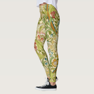 Legging William Morris Ouro Lily Vintage Pré-Raphaelite