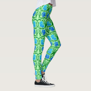Legging William Morris Pimpernel, Blue & Verde limão