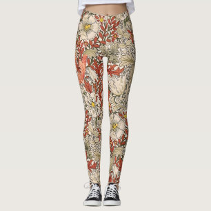 Legging William Morris Primavera Compton Flower Vermelho