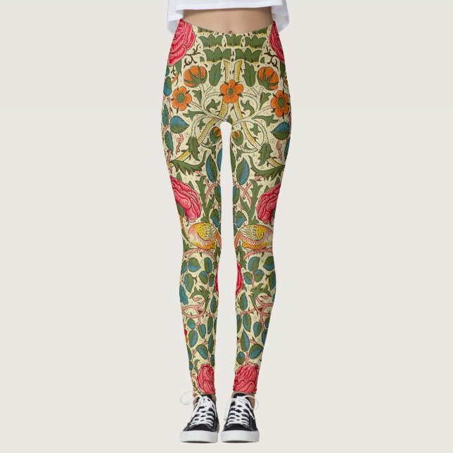 Legging William Morris Rosa Floral Chintz Rosa (Frente)
