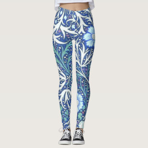 Legging William Morris Seaweed Blue Pattern