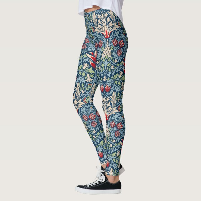Legging William Morris Snakeshead Fritillary Floral Design (Esquerda)