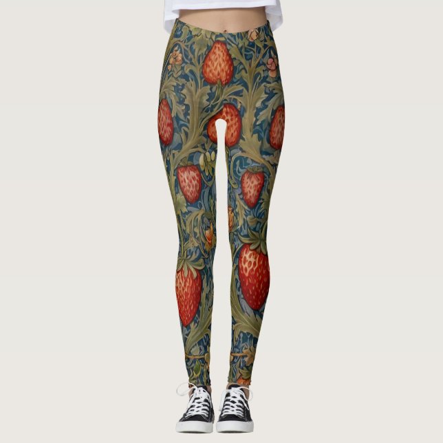 Legging William Morris Strawberry Thief Padrão Floral (Frente)
