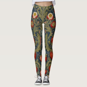 Legging William Morris Strawberry Thief Padrão Floral