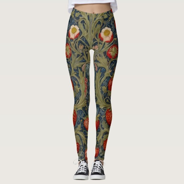 Legging William Morris Strawberry Thief Padrão Floral (Frente)