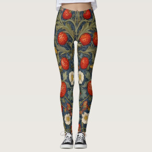 Legging William Morris Strawberry Thief Padrão Floral