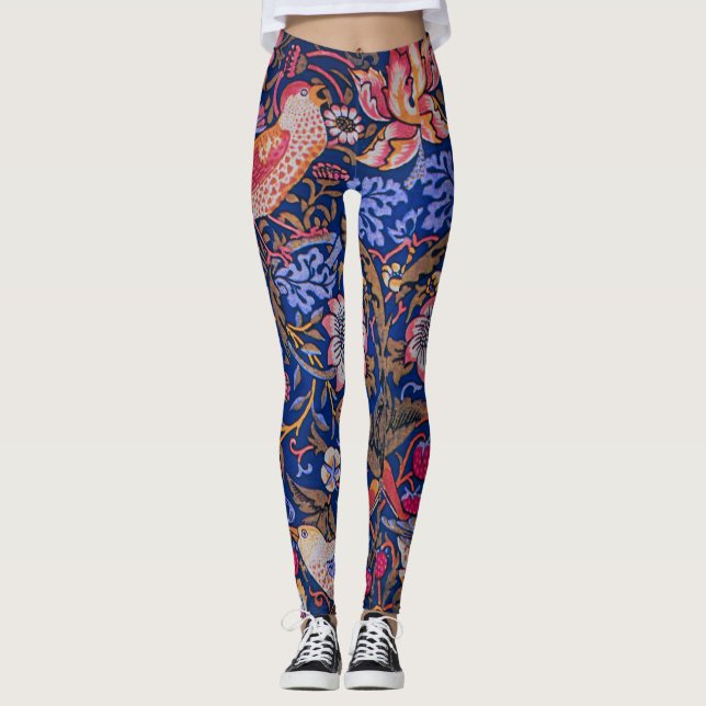 Legging William Morris Strawberry Thief Padrão Floral (Frente)