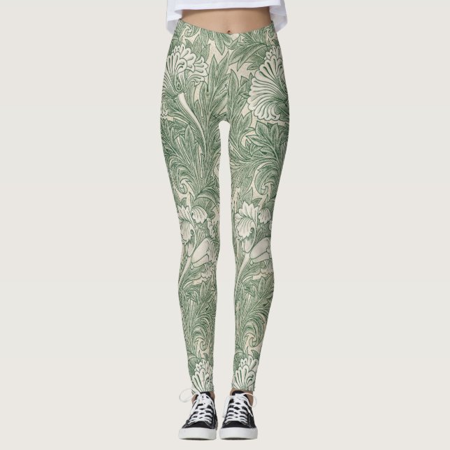 Legging william morris tulip wallpaper textile green (Frente)