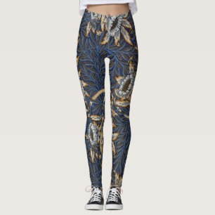 Legging William Morris Tulip Willow Blue Patterno