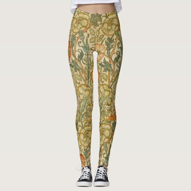 Legging William Morris - Vintage Pink e Rosa (Frente)