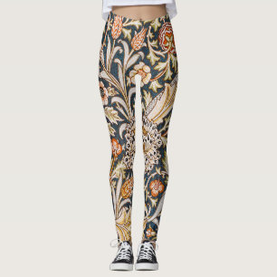 Legging William Morris Vintage Trent Azul Padrão Floral