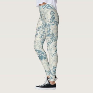 Legging William Morris Wallflower Blue damask
