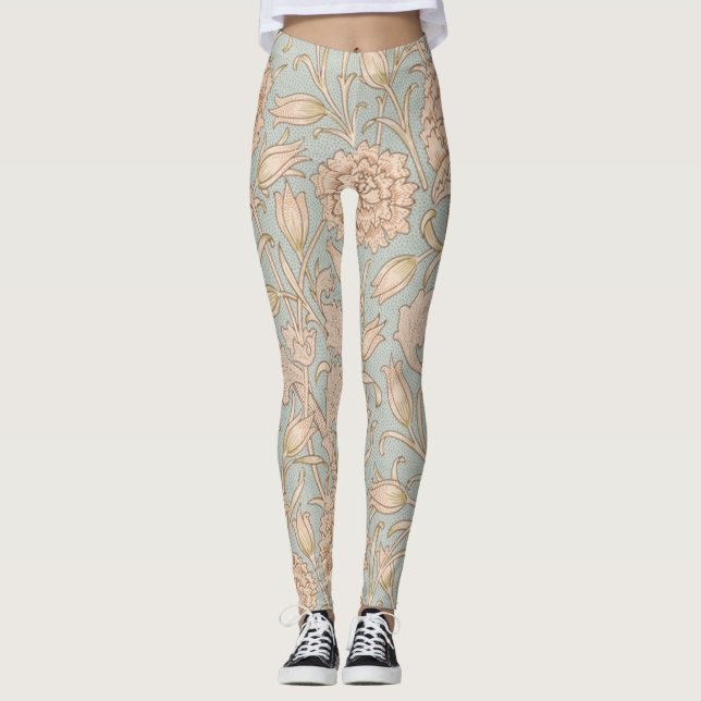Legging William Morris Wild Tulip Flower Floral Design (Frente)