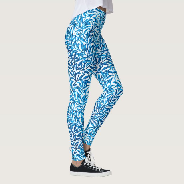 Legging William Morris Willow Bough, Cobalt Blue & White (Direita)