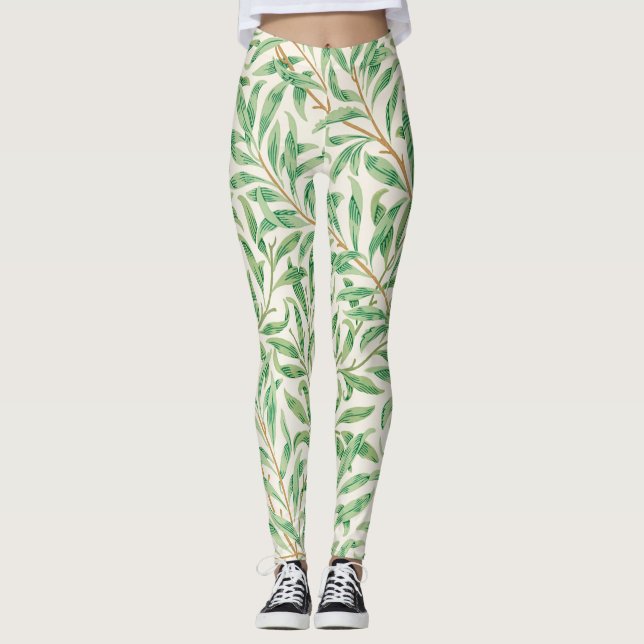 Legging William Morris Willow Bough Vintage greenery (Frente)