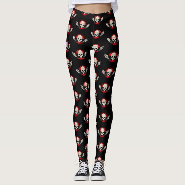 Legging Wing Skull - RED (Frente)