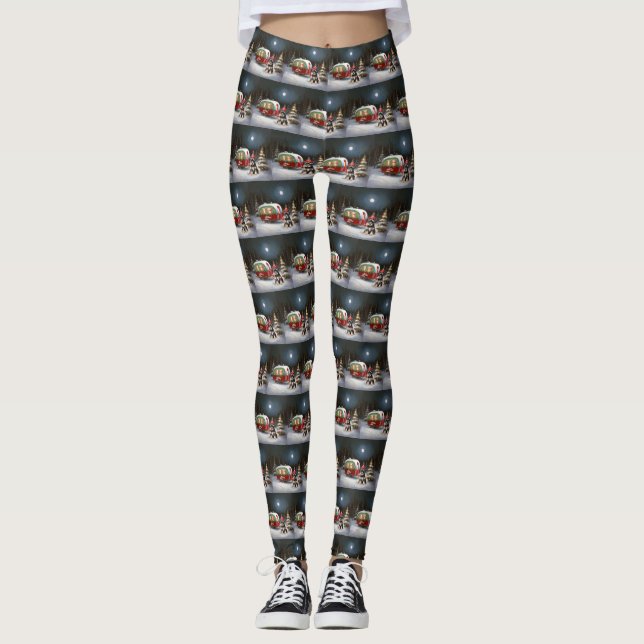 Legging Winter Schnauzer Caravan Christmas Adventure (Frente)