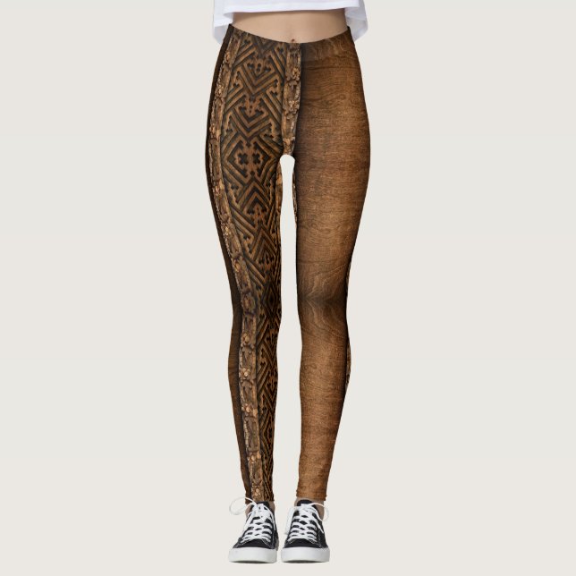 Legging Wood alfaia - Power yoga Ir (Frente)