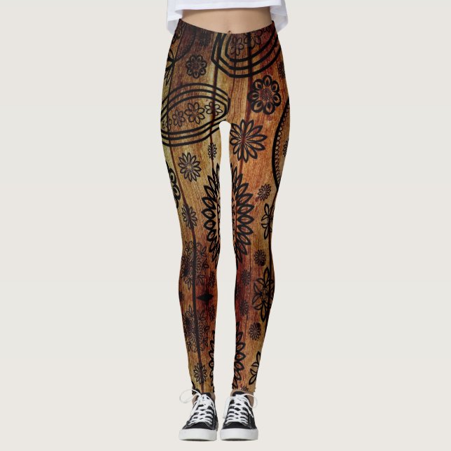 Legging Wood Henna Tattoo - Power yoga Ir (Frente)