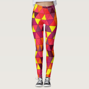 Legging Workout Geométrico Rosa, Roxo e Amarelo