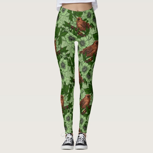 Legging Wren e hellebord, verde-claro (Frente)