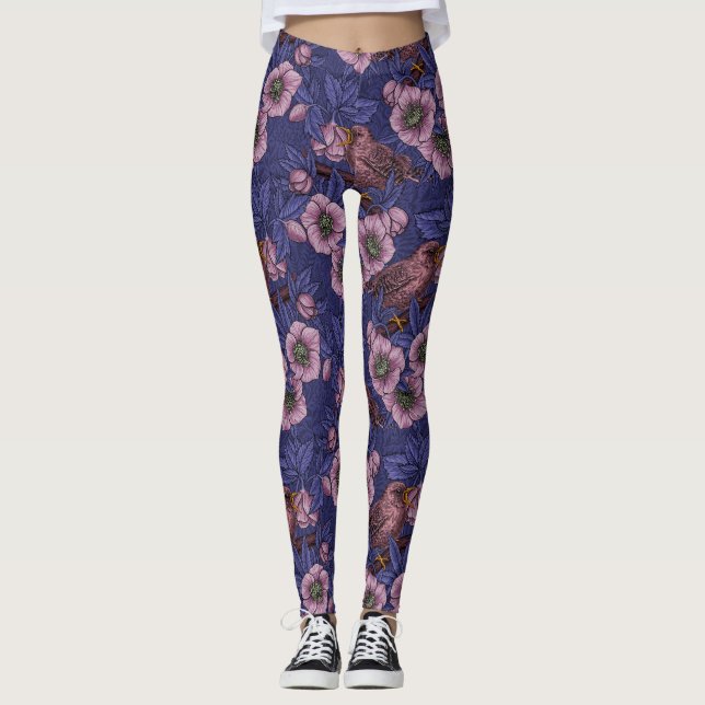 Legging Wren e hellebore, violeta e rosa (Frente)