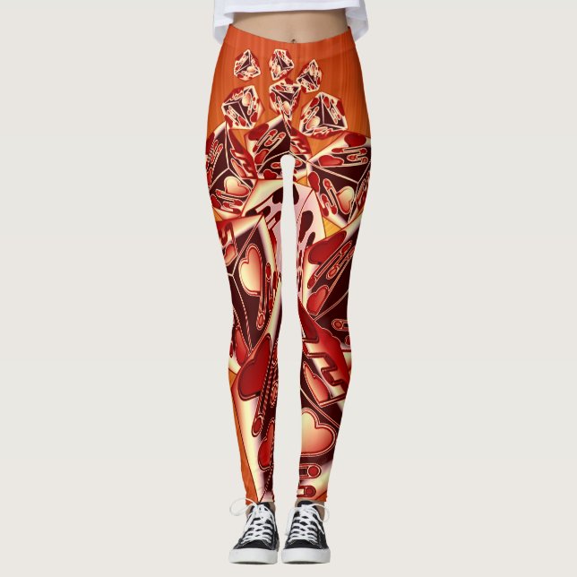 Legging Würfel der Liebe mit Herzen (Frente)
