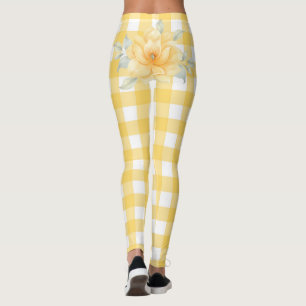 Legging Xadrez amarela, Bumbum de flores