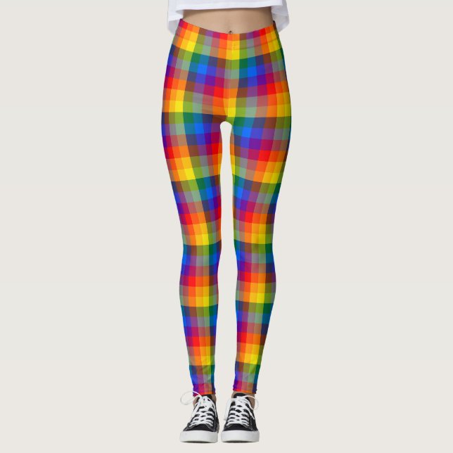 Legging Xadrez Arco-Íris (Frente)