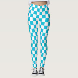 Legging Xadrez azul aqua clássico