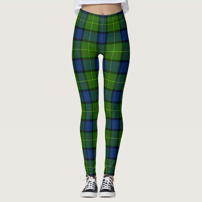Legging Xadrez azul verde Muir Moore tartan (Frente)