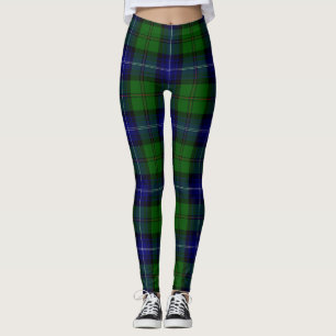 Legging xadrez azul verde tartan Urquhart