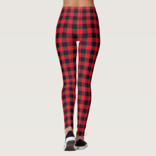 Legging Xadrez Básica de Lumberjack Red e Black Buffalo