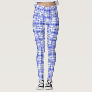 Legging Xadrez branca azul 2