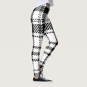 Legging Xadrez branca e preto clássico