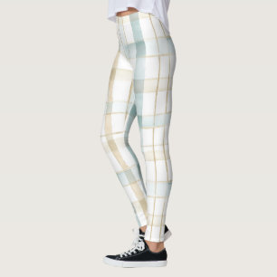 Legging Xadrez Branco Creme Azul