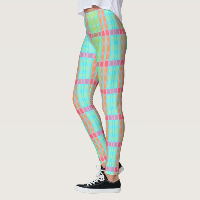 Legging Xadrez Brilhante Colorida (Esquerda)