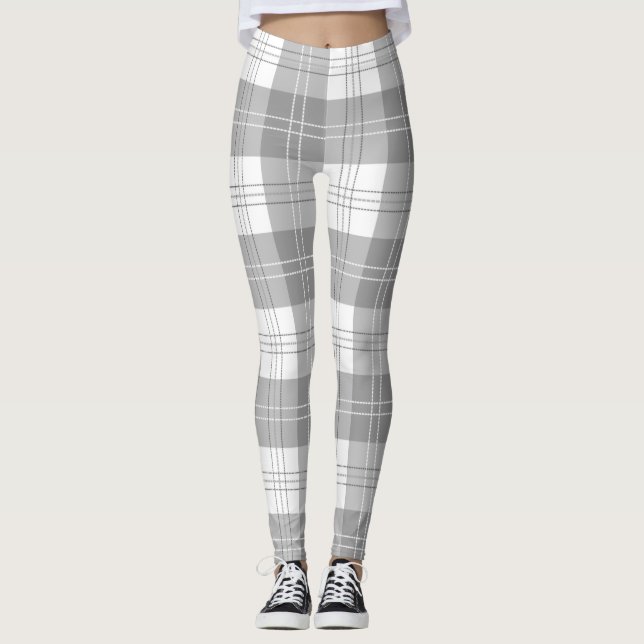 Legging Xadrez Búfalo Preto e Branco (Frente)