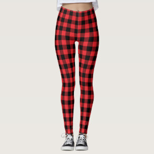 Legging Xadrez Buffalo Vermelho Preto