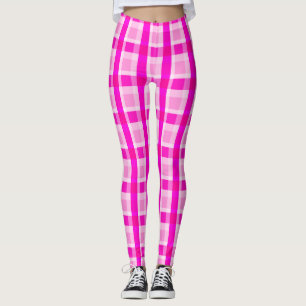 Legging Xadrez cor-de-rosa feminino