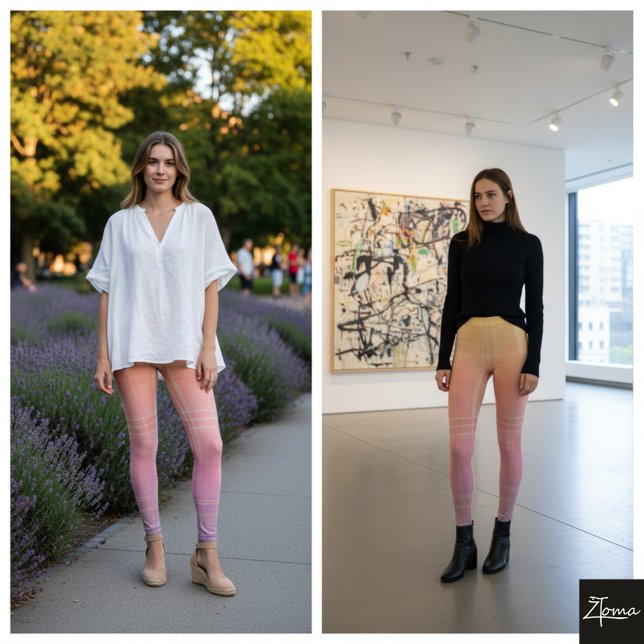 Legging Xadrez Coral e Salvia (Criador carregado)