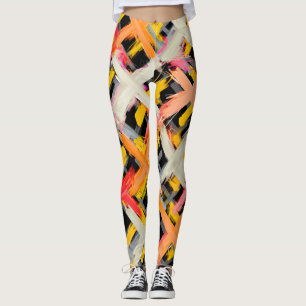 Legging Xadrez de aquarela, negrito, colorido, diagonal.