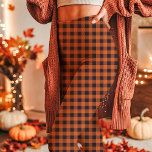 Legging Xadrez de Autumn Orange e Black Gingham<br><div class="desc">Estas leggings de outono apresentam um padrão impressionante de xadrez de gingham preto e laranja, fazer-as com a adição perfeita ao seu guarda-roupa de outono. Projetados para estilo e conforto, essas leggings são ideais para roupas de queda confortáveis, atividades ao ar livre ou visto casual do dia a dia. Emparelhe-os...</div>