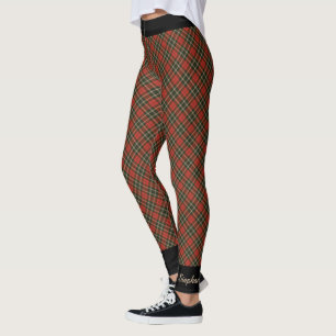 Legging Xadrez de bronzeado vermelho personalizado com tri