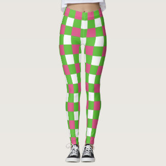 Legging Xadrez De Búfalos Verdes E Rosa