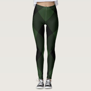 Legging Xadrez de Buffalo Cheque Celta Verde e Praça Negr