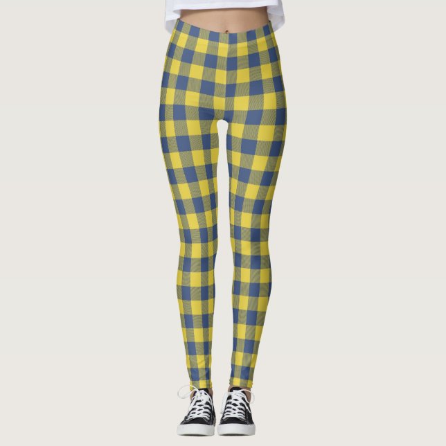 Legging Xadrez de Buffalo Retroativa Padrão de Tartan Amar (Frente)