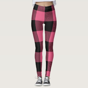 Legging Xadrez de Buffalo Rosa e Preto Verificada